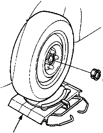 Diagram showing a wheel mounted on a turning radius gauge with a digital measuring device attached