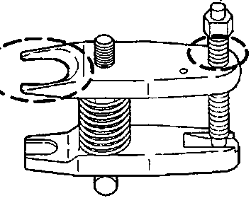 Diagram of pressure bolt tool with dotted areas for grease application