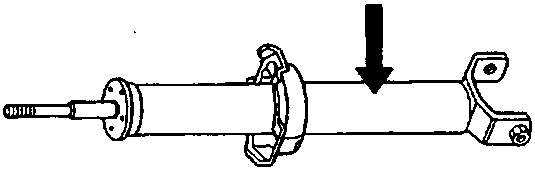 Diagram of a rear damper with an arrow pointing to the body