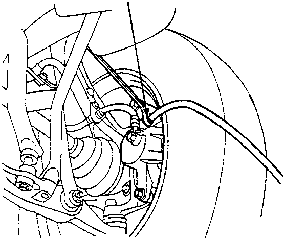 Front brake caliper bleed screw with torque specification