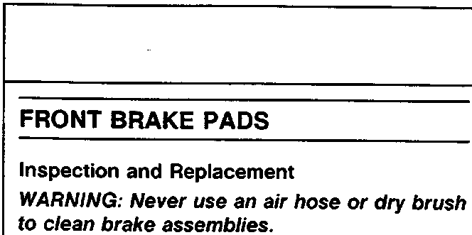 Diagram showing the pad retainers and caliper bracket on the front brake assembly