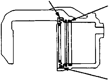 Diagram showing piston boot A and piston seal B being greased