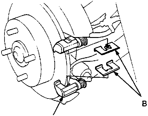 Caliper bracket with pad retainers installed
