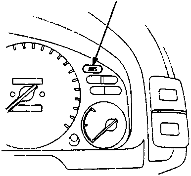 Diagram of instrument cluster showing the ABS indicator light labeled A