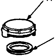 Exploded view of the reservoir cap, cap seal and strainer components