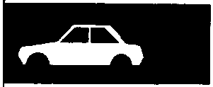 Silhouette of a car shown in side profile
