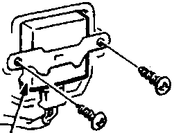 Close-up diagram of the power door lock unit showing mounting bolts and electrical connectors.