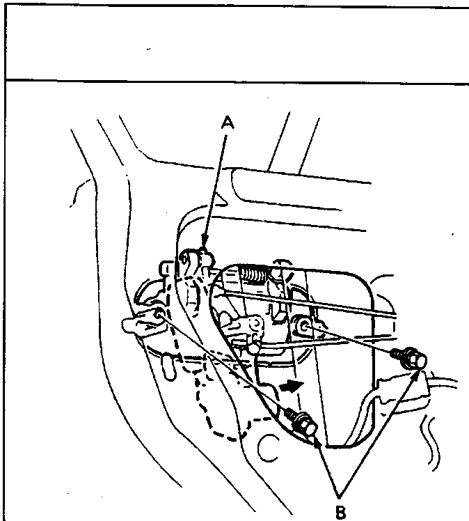 Diagram showing outer handle and screws with labels A and B, and torque specification 6 x 1.0mm (5 Nm).