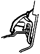 Close-up diagram of clip B on outer moulding