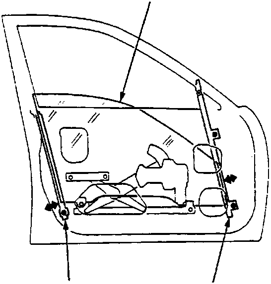 Diagram of front door interior showing glass, front channel and centre channel labels A, B, C