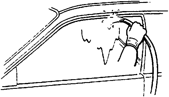 Diagram showing water spray test on window seal area