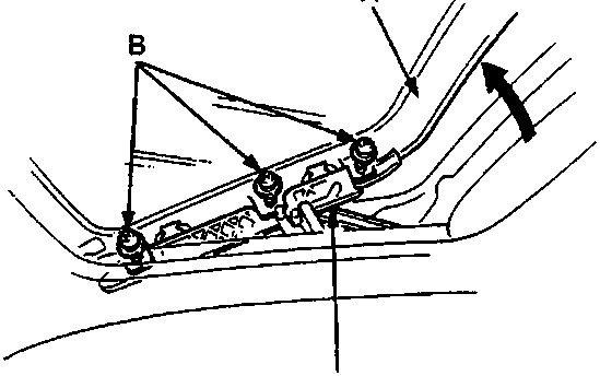 Diagram showing glass, screws, and glass bracket assembly with callouts A, B, C