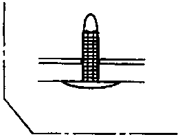 Diagram showing clip B inserted through trim panel