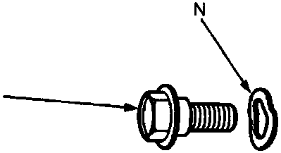 Diagram showing centre anchor bolt assembly with callouts K, L, M, N