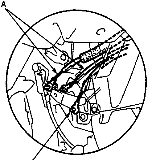 Diagram showing the location of the cool vent cable (D) and associated wiring within the dashboard assembly.