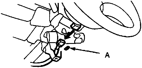 Close-up diagram of the connector lock on the SRS main harness connector.