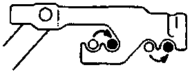 Diagram of the torsion bar mounting bracket showing two positions: a white circle labeled C and a black circle labeled D.
