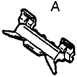 Close-up diagram of a side clip component, labeled A