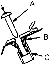 Diagram showing screw, screw grommet, and lower holder assembly