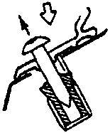 Diagram showing pulling the screw with the moulding lower holder out of the body