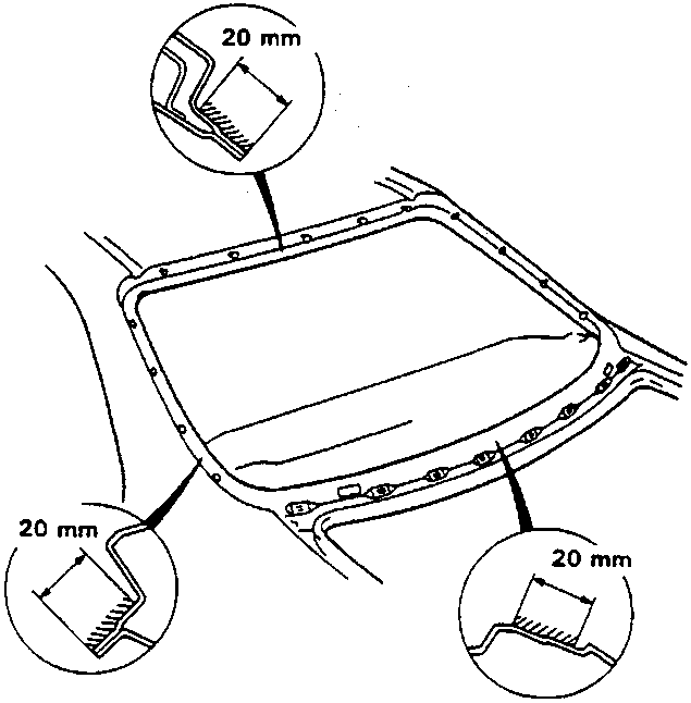 Diagram showing body flange preparation with 20 mm spacing measurements indicated. Figure number 76M1071.