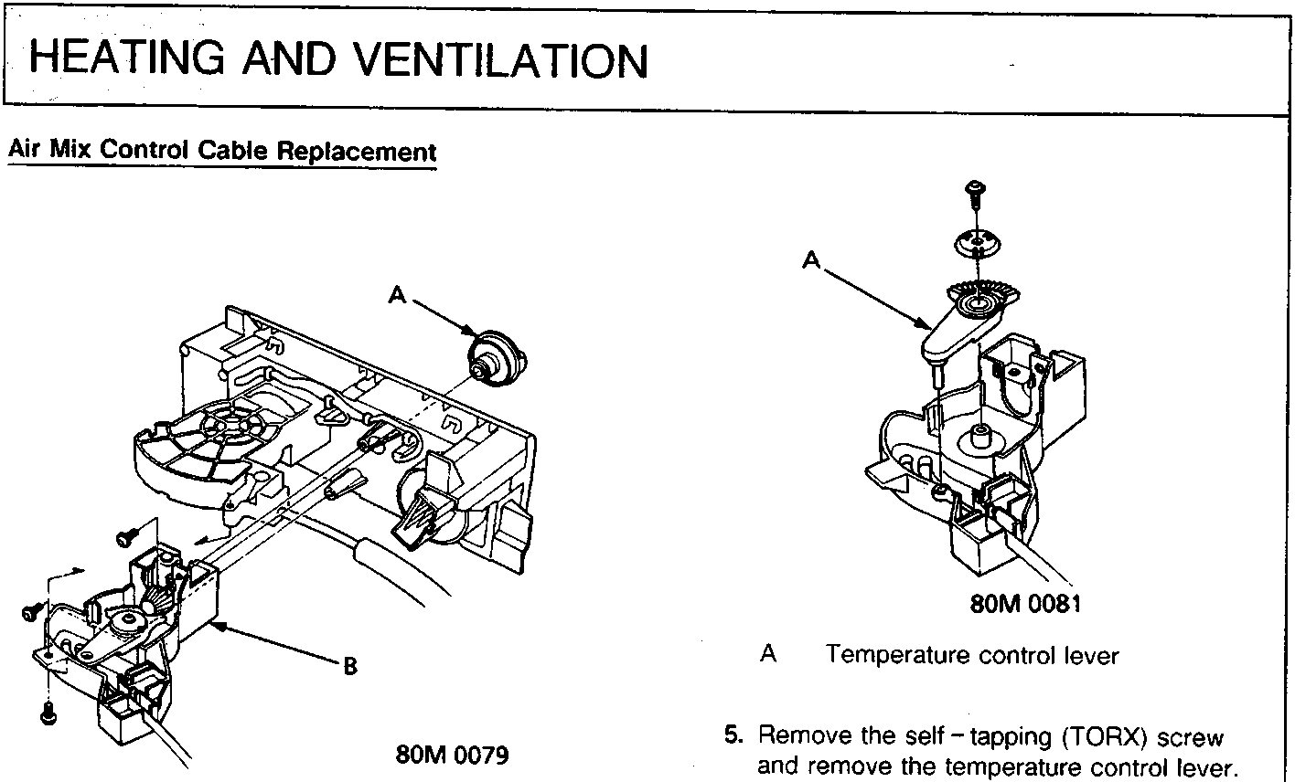 Exploded view of the temperature control assembly showing the knob and main housing components