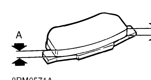 Rear disc brakes – Check brake pads visually and assess pad thickness.