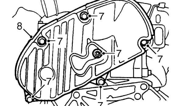 Camshaft rear oil seal – Remove 2 bolts securing PAS pipe to coolant rail.