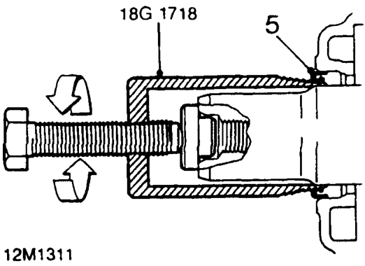 Crankshaft front oil seal – Remove timing gear from crankshaft.