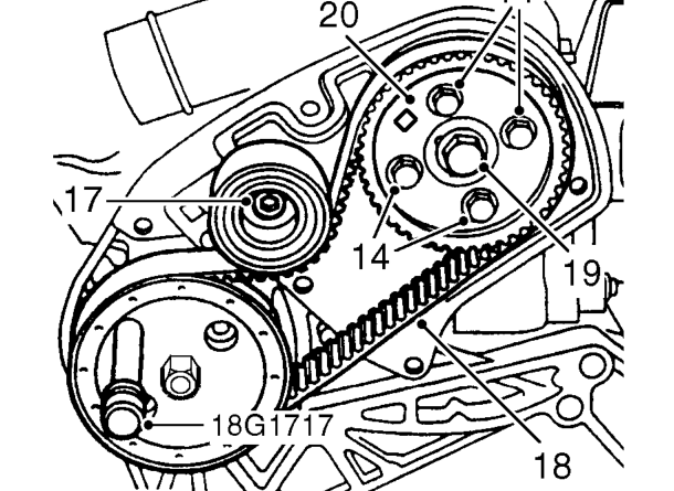 Check that timing marks on camshaft gear and back cover are aligned.