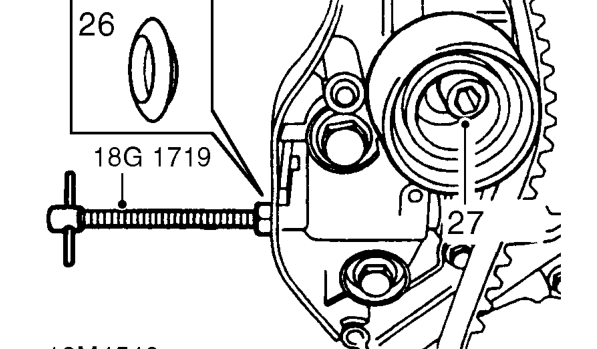 Position trolley jack to support engine.