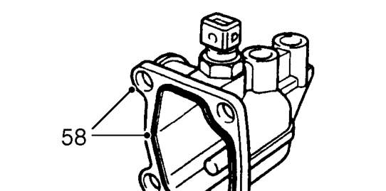 Remove 4 bolts securing coolant outlet elbow to cylinder head.