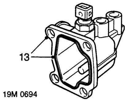 Glow plugs – Remove 4 bolts securing coolant outlet elbow to cylinder head.