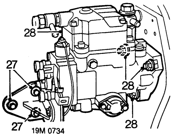 Disconnect injector pipe unions from fuel injection pump and injectors, remove injector pi