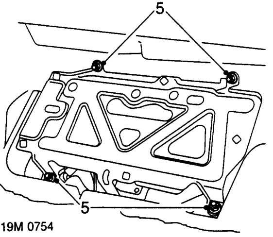 Engine control module – Fold back passenger’s footwell carpet.