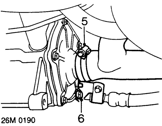 Coolant pump housing – Drain cooling system. See MAINTENANCE.