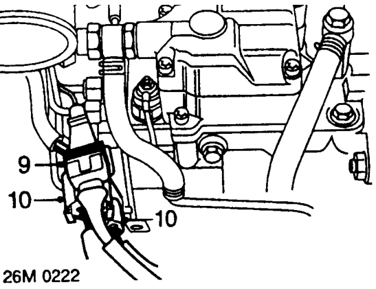 Thermostat – Slacken clip and disconnect turbocharger hose from turbocharger pipe.