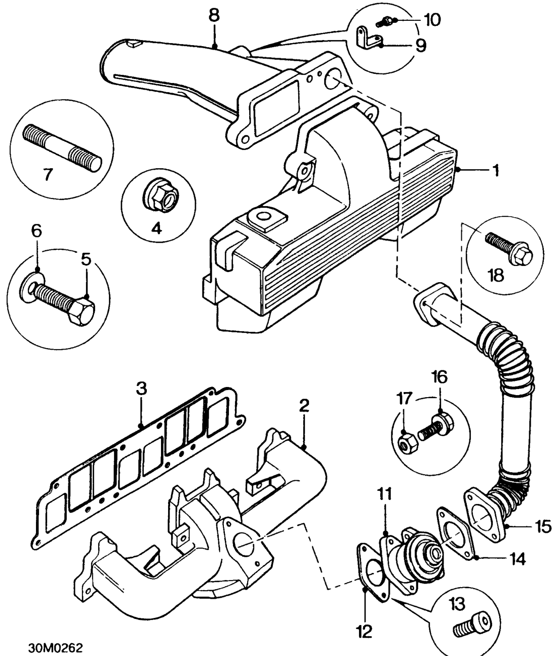Inlet and exhaust manifold components