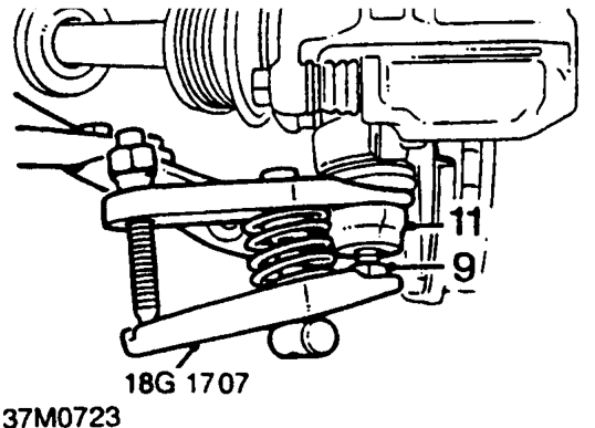 Differential oil seal – Extract split pin and remove castle nut from lower ball pin; discard split pin.