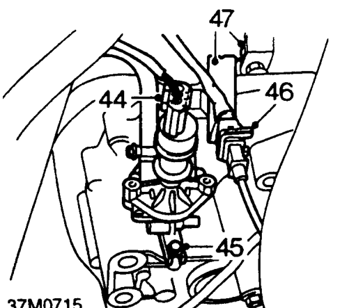 Remove bolt securing earth lead to gearbox.