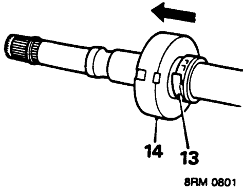 Outer joint, gaiter and damper – Lubricate shaft with liquid soap to aid damper removal.