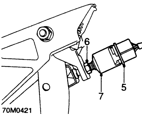 Brake light switch – Remove lower fascia closing panel.