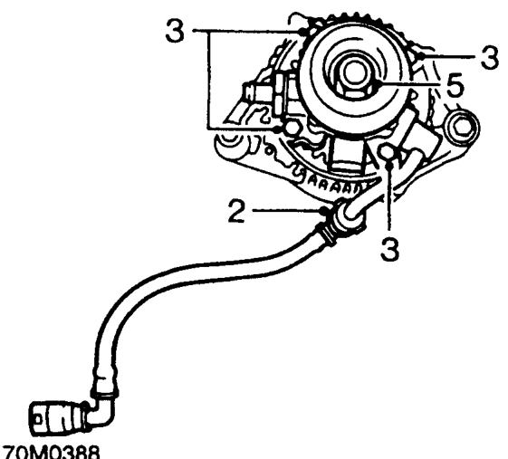 Brake servo vacuum pump – Remove alternator. See ELECTRICAL, Repairs.
