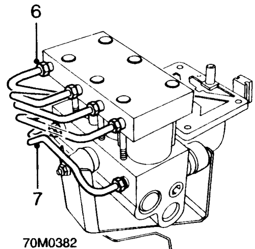 Abs2e hydraulic modulator – Disconnect earth lead and move aside.