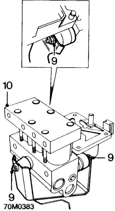 Abs2e hydraulic modulator – Plug the ends of the brake pipes and the modulator ports.
