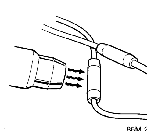 Making the repair – Crimp the two wire ends into a "Duraseal" connector. Apply hot air to the joint, using a h