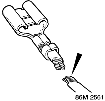 Most wire strands broken – No continuity between terminal and component, intermittent or no contact. If applied to an