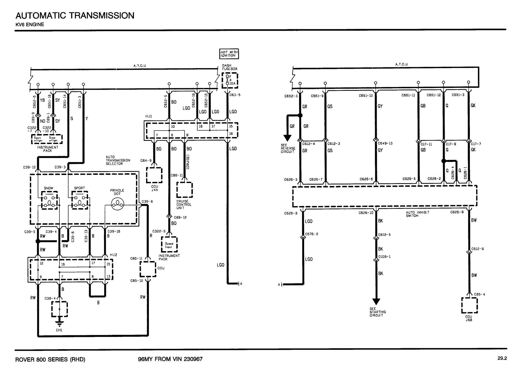 Automatic Transmission Kv6 Engine circuit diagram