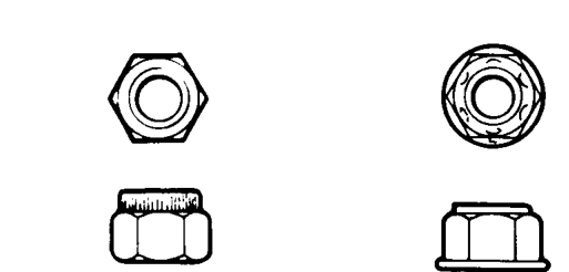 Self-locking nuts – Always fit new circlips of the correct size for the groove.