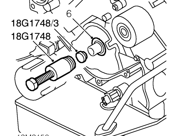 Crankshaft front oil seal – Remove crankshaft timing gear.